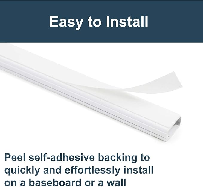 Legrand Wiremold Cordmate II 128 Inch 20 Piece Cord Cover Kit White | Cord Hider, On Wall, Self Adhesive, Hide up to 3 Cords, Cut to Size, Customizable, Cable Concealer, Sustainable Packaging - Image 3