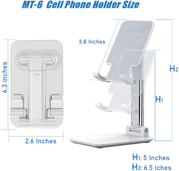 Phone Stand for Desk, Cell Phone Holder Cute Smart Cellphone Stand Foldable Stands Compatible with Under 8" Devices, Office Accessories, Sakura Pink - Image 6