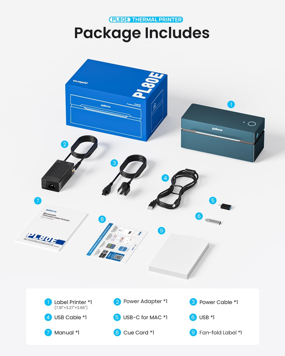 POLONO Bluetooth Thermal Shipping Label Printer, 4x6 Thermal Label Printer - Image 7