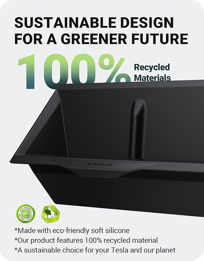 BASENOR 2026 Center Console Wireless Charging Pad Mat for Tesla Cybertruck | Proprietary Design, Anti-Slip Silicone Organizer Cover, Waterproof & Dustproof for 2024-2026 Tesla Cybertruck Accessories - Image 7