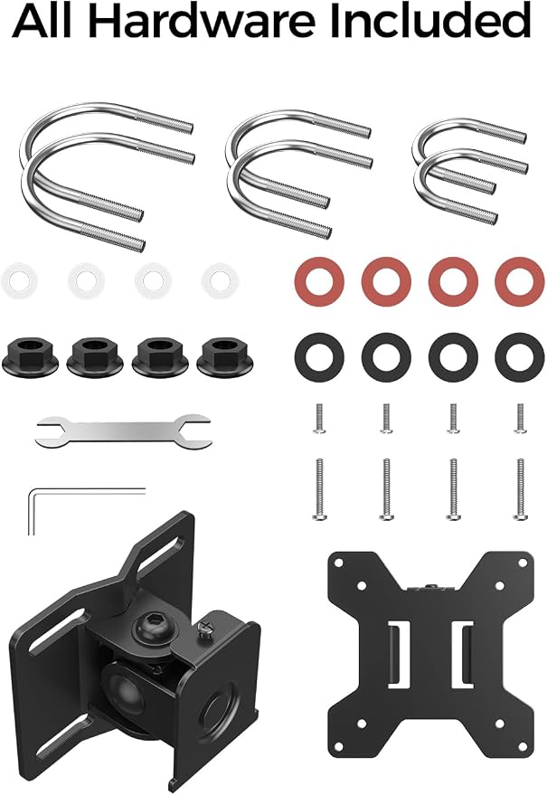 Suptek Single Head and Plate Vesa Pole Mount Bracket for Suptek Monitor Mount,1 Pack, Pole Mount Diameter Adjustable 0.8-2.4 Inch, Fits Monitor/TV Screens 27 Inch (MD6TB2) - Image 8