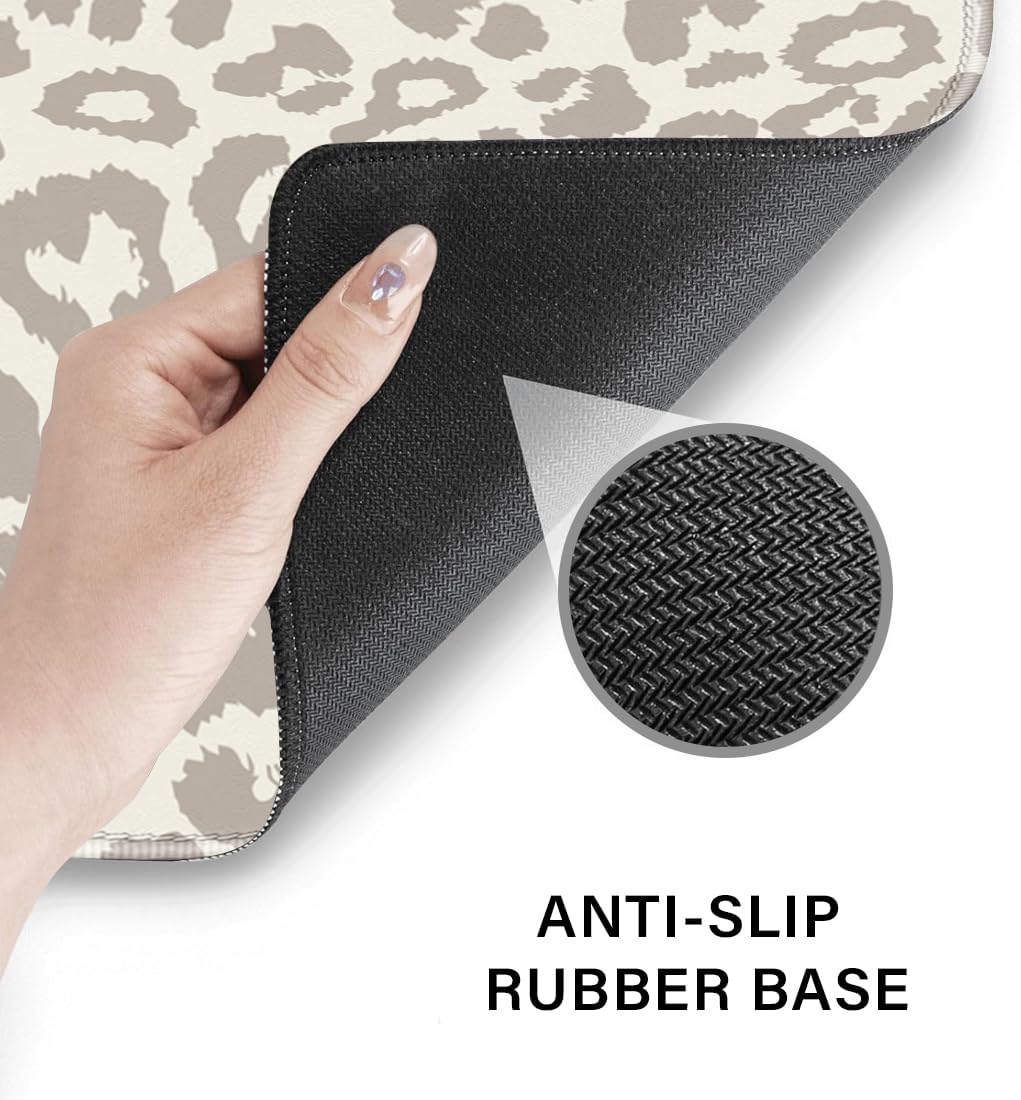 Cheetah Desk Pad and Keyboard Wrist Rest, Large Mouse Pad + Keyboard Pad+Mouse Wrist Support, Non-Slip Desk Mat Protector for Office, Home 31.5×11.8 Inches Leopard - Image 5