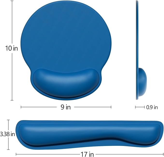 Dapesuom Keyboard Wrist Rest and Mouse Pad with Wrist Support, Memory Foam Cushion for Keyboard and Mouse Set, Ergonomic Desktop Pad Rests with Non Slip Base for Easy Typing & Pain Relief, Dark Blue - Image 7
