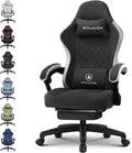 GTPLAYER Gaming Chair, Computer Office Chair with Pocket Spring Cushion, Linkage Armrests and Footrest, High Back Ergonomic Computer Chair with Lumbar Support Task Chair with Footrest(Black) by GTPLAYER