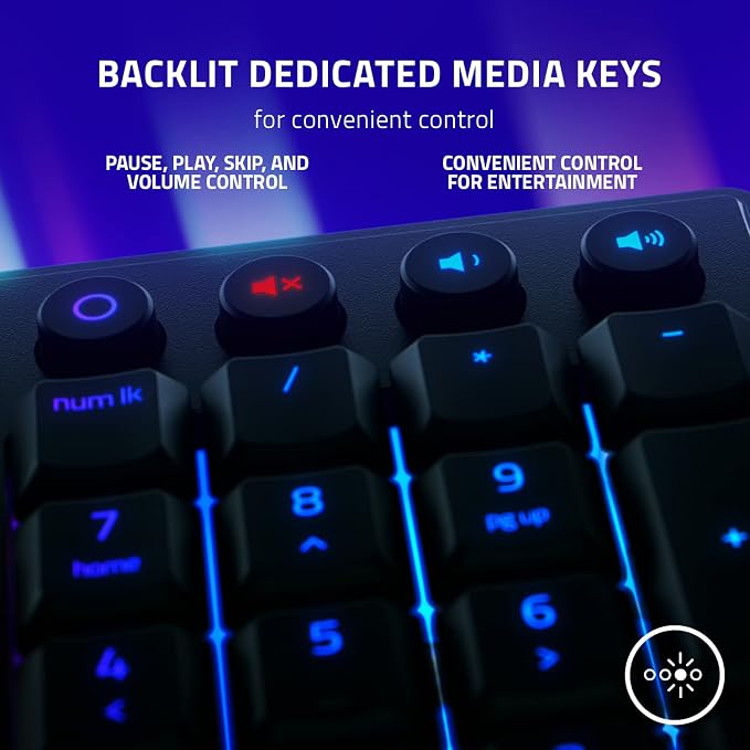 Razer Ornata V3 Gaming Keyboard, Low-Profile Keys, Black | Mecha-Membrane Switches, UV-Coated Keycaps, Backlit Media Keys, 10-Zone RGB Lighting, Snap Tap, Magnetic Wrist Wrest - Image 5