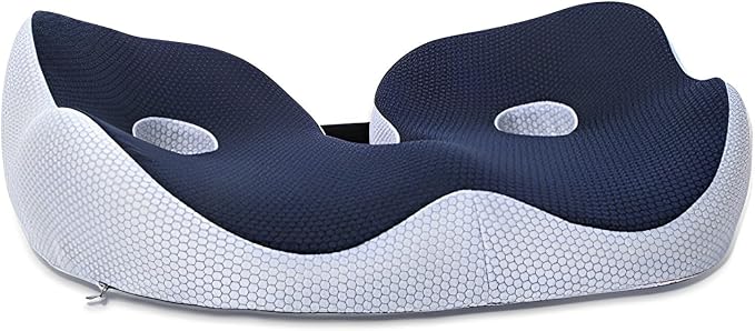 Seat Cushion, Seat Cushion for Sit Bone and Back Pain Relief, Butt, Tailbone, Hip, Hamstring, Posture Support - Memory Foam Comfort Ischial Tuberosity Pillow (Blue) by Unknown