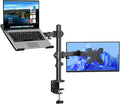 Afaloona Dual Monitor and Laptop Stand for 13-32" Monitor & 11-17" Laptop | Removable laptop tray converts to a dual monitor mount with full-motion adjustment for work and gaming, up to 18 lb per arm. by Afaloona