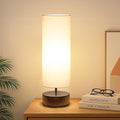 Touch Table Lamp, 3-Way Dimmable Bedside Lamp with Cylinder Fabric Shade | Modern Minimalist Accent Nightstand Desk Lamp, Night Light for Bedroom Living Room Kitchen, LED Bulb Included by Seasidevillage