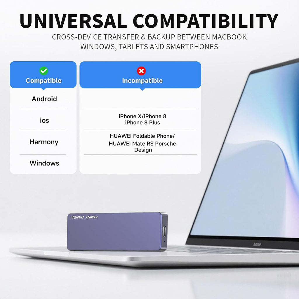 FUNNYPANDA Portable Flash Drive 128GB Comes with a Dedicated App High-Capacity Storage for Phones, PCs, and Laptops Store Photos, Videos, and Contacts One-Click Smart Quick Backup Plug and Play - Image 8