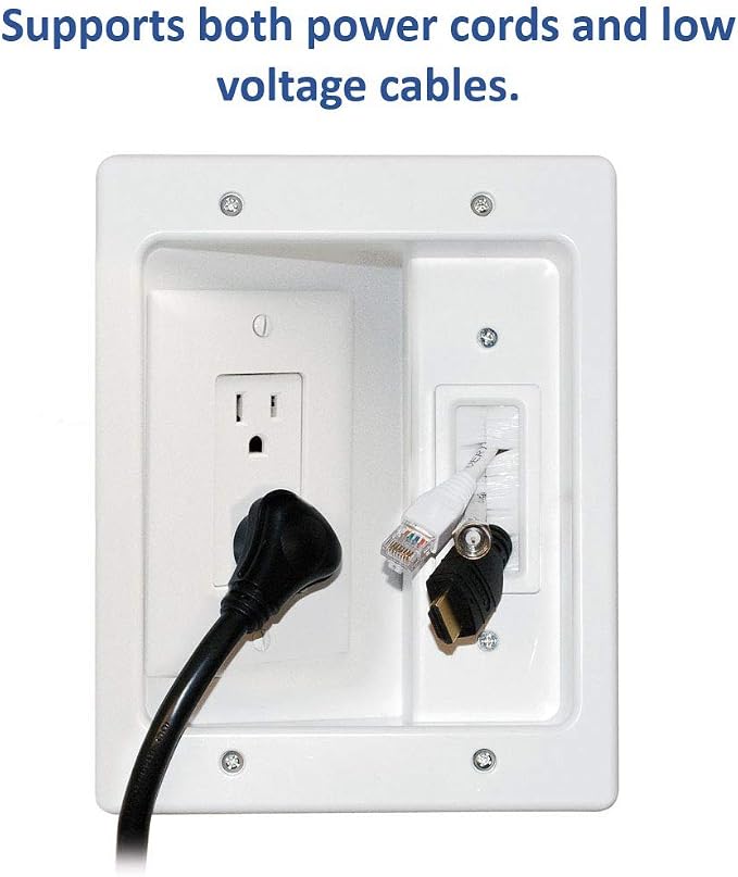 Legrand – OnQ in-Wall Cable Management Kit for Power & Low Voltage Cords – Hides TV or Display Cables Retrofit Behind the Wall – UL Listed TV Cord Hider w/DIY Install & Included Hardware – HT2102WHV1 - Image 5