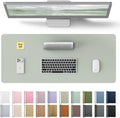 YSAGi Leather Desk Protector, Office Mat, Large Mouse Mat, Non-Slip PU Leather Blotter, Laptop Pad, Waterproof Writing Pad for Office and Home (Grayish Green, 23.6" x 13.8") by YSAGi
