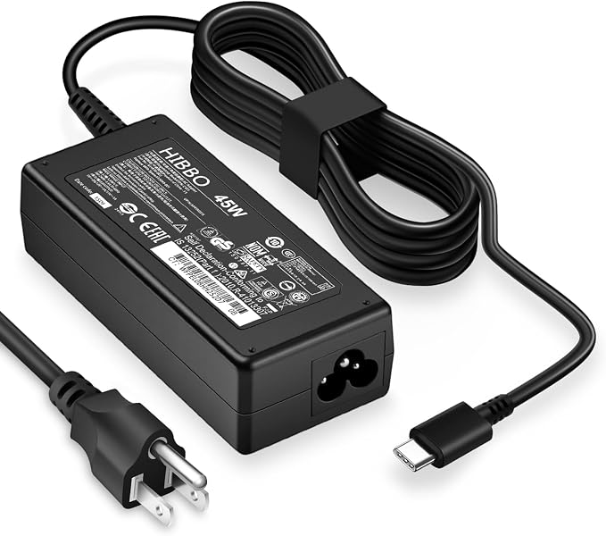 USB C Laptop Charger Chromebook Charger Compatible with HP Power Adapter | For HP, Lenovo, Dell, Acer, Asus, Samsung, Google Type C 45W Universal Power Adapter by HIBBO