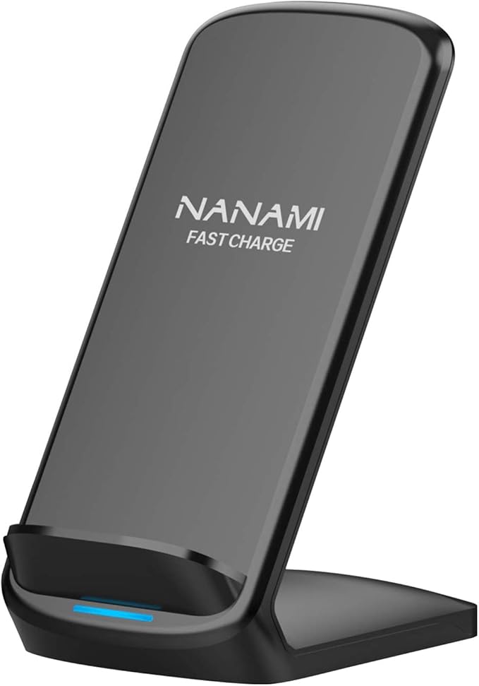 NANAMI Upgraded Fast Wireless Charger, Wireless Charging Stand Compatible with Samsung Galaxy S26/S26+/S25/S24/S23/S22/S21 & Phone Charger Dock for iPhone 17/17 Air/16/16 Plus/16 Pro/15/14/13/12 by NANAMI