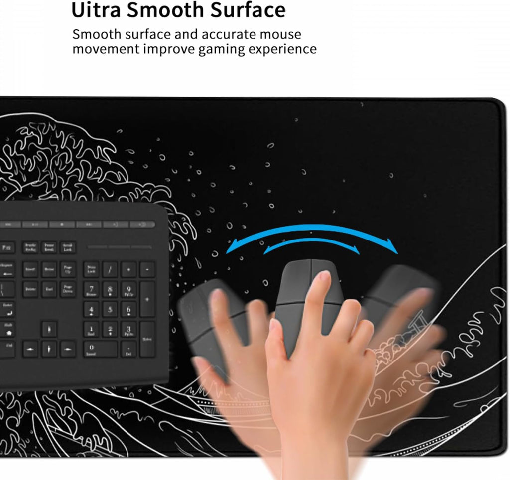 Extra Large 48" x 24"Japanese Sea Wave Mouse Pad,Anime Waterproof Desk Pad - Image 5