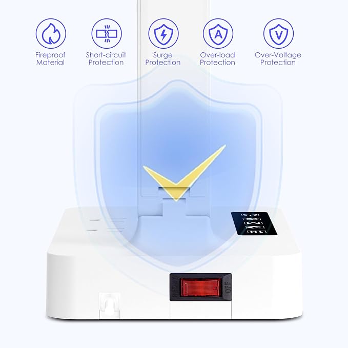 Infiway LED Desk Lamps for Home Office: Desk Lamp with USB Charging Port - 1 USB-A, 1 Type-C Ports, 2 AC Power Outlets, Touch Control Dimmable 5 Color 5 Brightness, Night Light(White) - Image 4