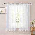 White Sheer Curtains 63 Inch Length for Living Room 2 Panels Set | Light Filtering, Rod Pocket, Soft Airy Voile Sheer, Bedroom Window Treatments, Airy Soft Fabric,2 Pcs Each 42"W X 63"L by OWENIE