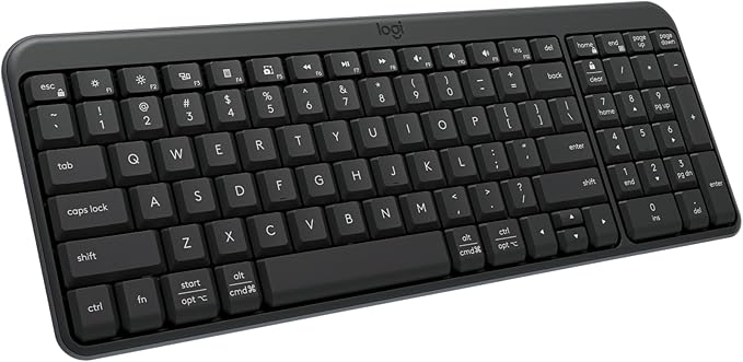 Logitech K250 Compact Bluetooth Wireless Keyboard with Numpad - Graphite | Bluetooth connectivity only, no USB receiver, compact design, spill-resistant, comfortable keys, Windows MacOS compatible by Unknown