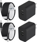 Fast Charger iPhone, 10FT Long USB C to C Fast Charging Cable Cord & 20W Dual Port Type C Fast Charger Block for iPhone 17 16 15 Pro Max/17 16 15/15 Plus,Pad Pro 12.9"/11", Android Phone by Auorld