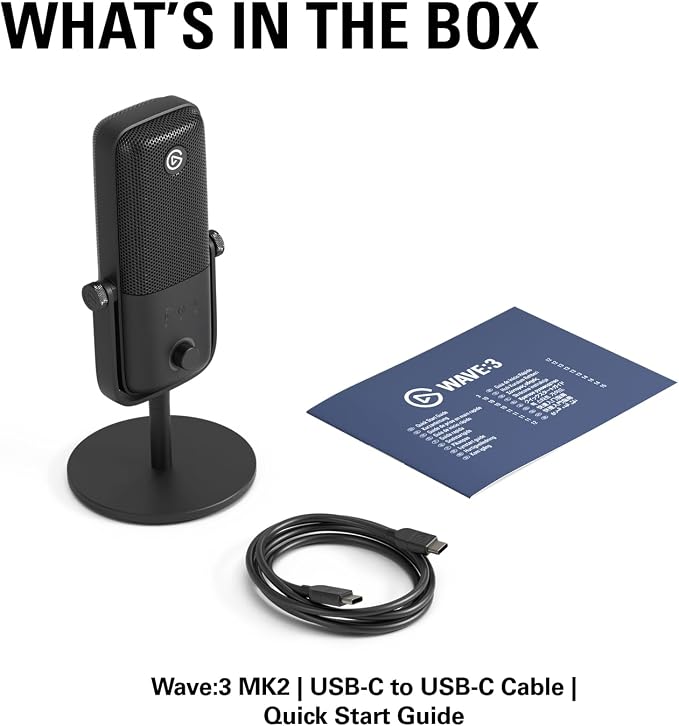 Elgato Wave:3 MK.2 USB Condenser Microphone, DSP Effects | Clipguard 2.0 protection, Auto Gain calibration, Onboard voice enhancer, compressor, EQ, Multifunction dial, USB-C - Image 13