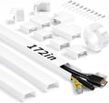 Wall Cable Hider to 3-4 Wires, LZEOY 172in Cord Hider for Wall Mount TV, White Cord Covers for Wires on Wall, Wall Cord Cover Wire Covers for Cords, Large Cable Management Kit 11xL15.7in W1.18inH0.6in by LZEOY