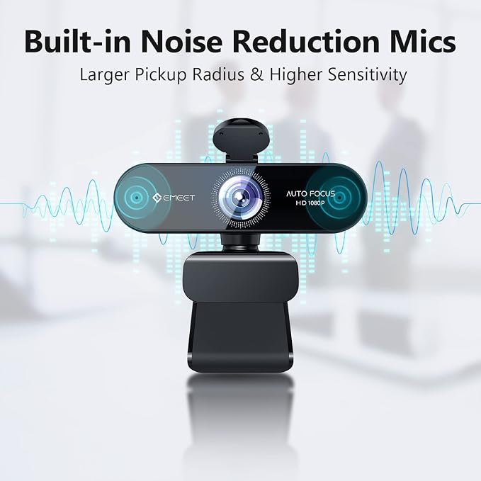 EMEET Bluetooth Speakerphone -Daisy Chain/Use Alone up to 16 attendees, M220 Professional Wireless Speakerphone &HD Webcam 1080P, USB Webcam with Privacy Cover & 2 Noise - Image 8