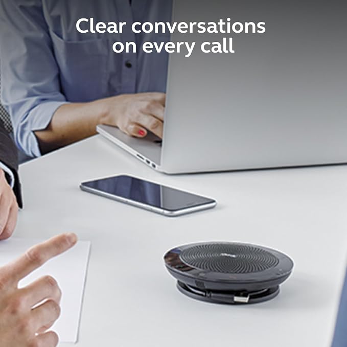 Jabra Speak 510 (2025 Edition) Portable, USB or Wireless Bluetooth Speaker Meetings and Calls with Crystal-Clear Sound, Works with Microsoft Teams, Black - Image 4
