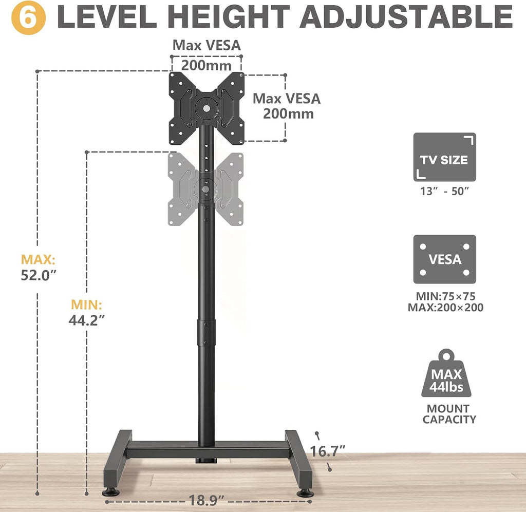 TV Floor Stand for 13-50 inch TVs up to 44 lbs, Max VESA 200x200mm - Image 5