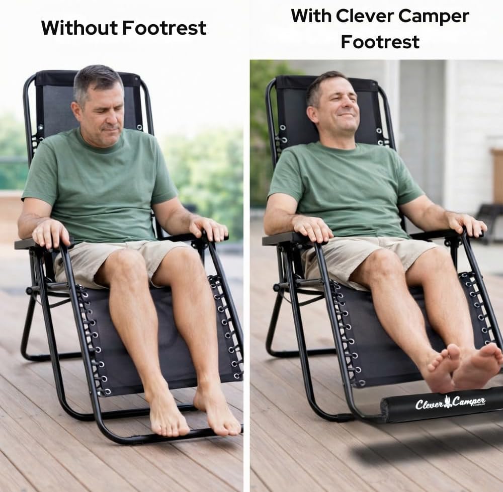 Zero Gravity Chair Foot Rest Cushion L 17.75" Black - Image 6