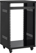 VEVOR 16U AV Rack with 4 Wheels, Network Server Rack Recording Studio Rack by VEVOR
