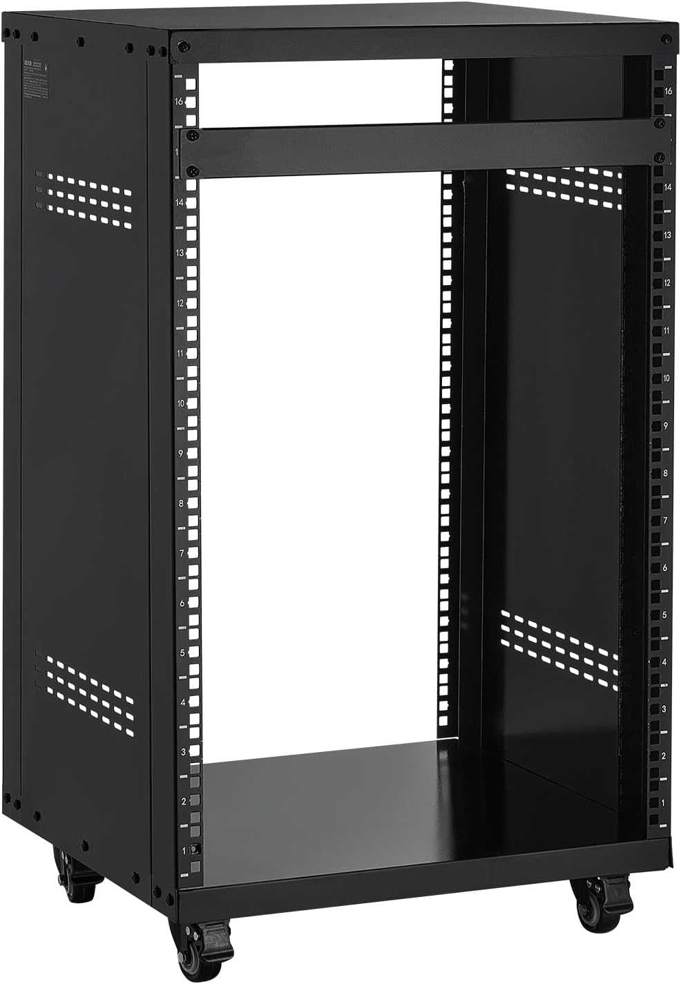 VEVOR 16U AV Rack with 4 Wheels, Network Server Rack Recording Studio Rack by VEVOR