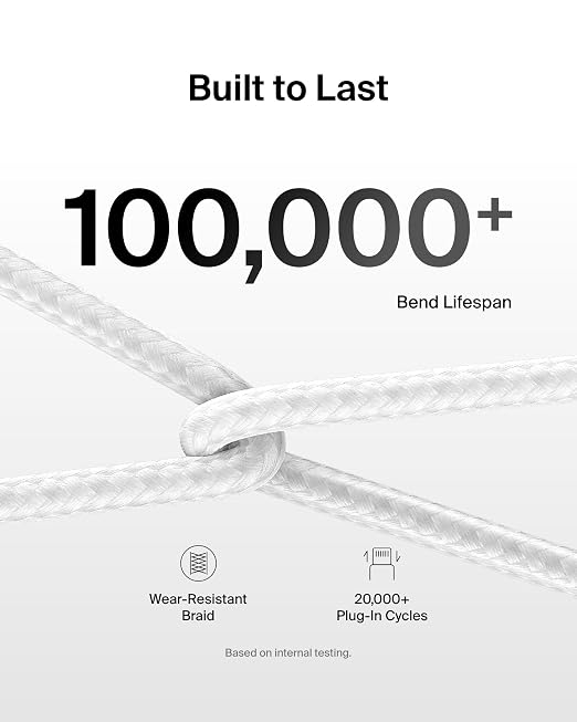 Belkin USB C to USB C 60W Braided Cable 9.9ft iPhone Charger Cord | iPhone 15/16/17, Samsung Galaxy S26, Pixel 10, Airpods, iPad, Nintendo Switch 2, MacBook, Steam Deck, Travel, Chromebook - Image 4