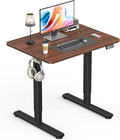 Small Electric Standing Desk, Gaming Desk, 31.5x24 Inch, Walnut | Height Adjustable Computer Desk with Smart Controller, Sit and Stand Up Table for Home, Office, Work, Study, Writing by Zontera