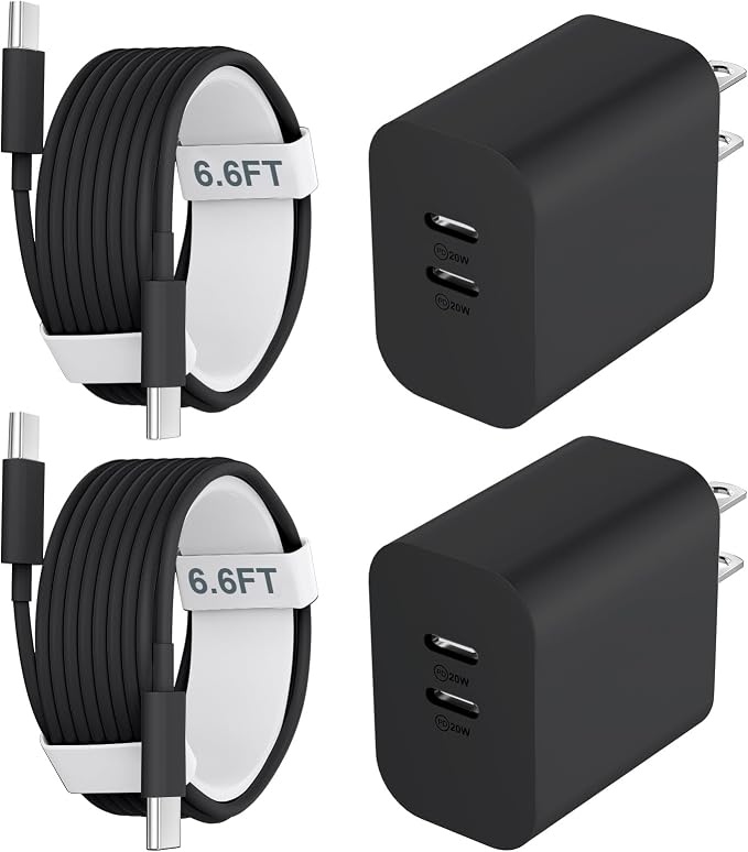 Phone 15/16/17 Pro Max Charger Fast Charging, 20W Dual Port USB C Charger Block with 6.6FT Long USB C to C Charging Cable Cord for Phone 17 16 15 Pro Max/17 16 15Pro/15/1615Plus,Air by Auorld