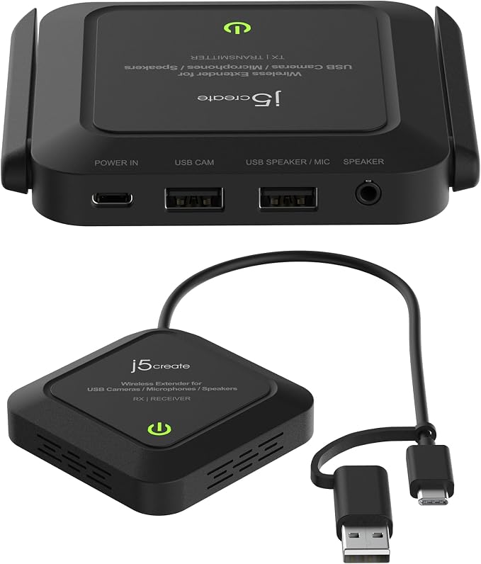 j5create Wireless Extender for USB Webcam, Microphones, or Speakers | Ideal for Streaming & Conferencing, No USB Mouse/Keyboard Compatibility (JVW120) - Image 2