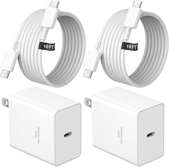 USB C Charger Type C Charger Fast Charging Long 6FT 45W Samsung Charger | for iPhone Air/17 Plus/17 Pro/17 Pro Max/16 Plus/16 Pro/16 Pro Max/15 Pro Max/iPad Pros/Samsung Galaxy S26/S25,Android(White) by NOVOBIT