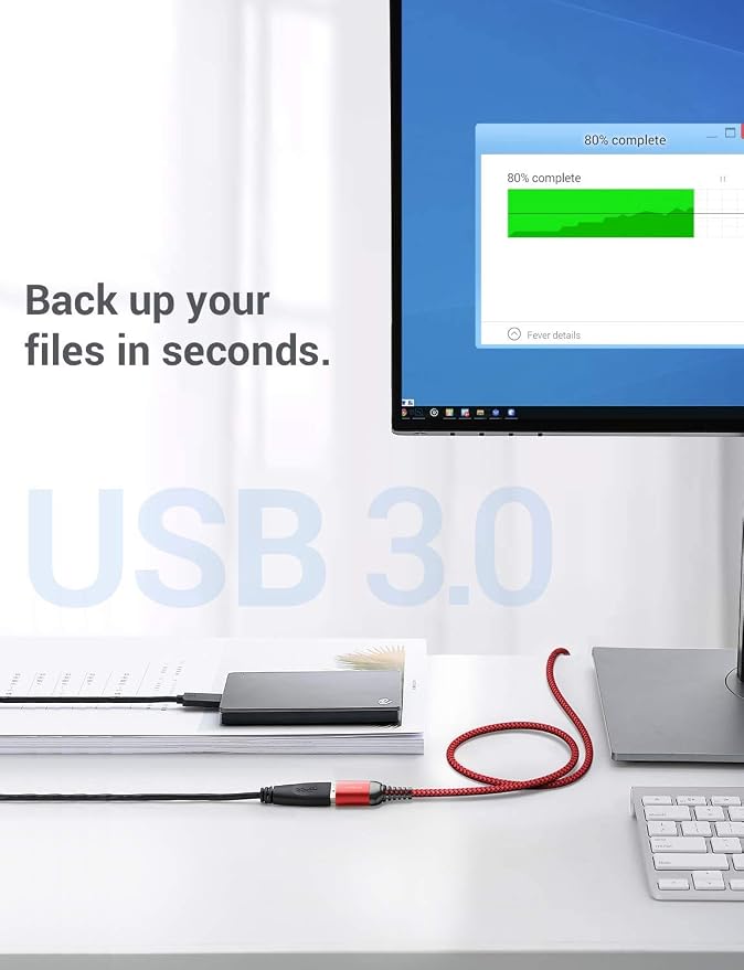 AINOPE USB Extension Cable,USB Extender,USB 3.0 Extension Cable, Male to Female Cord High Data Transfer Compatible with Webcam,Keyboard,Flash Drive,Hard Drive,Printer,10FT,Red - Image 6