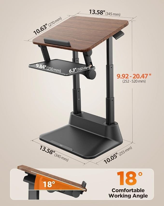 SAIJI Laptop Stand for Desk, Adjustable Standing Desk Riser Up to 20.5" | Stable Laptop Riser with Foldable Mouse Pad, Standing Laptop Stand,Adjustabl Height Up to 20.47", Fit All Laptops Under 17.3" - Image 9