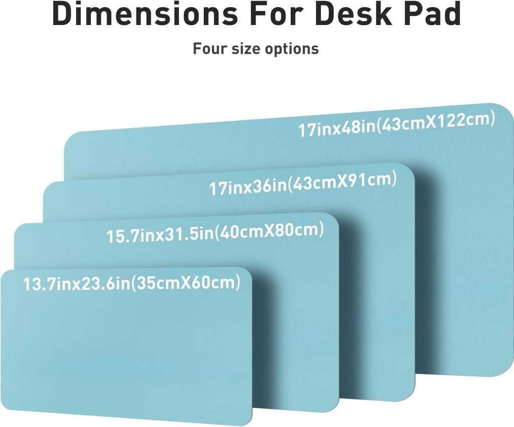 Aothia Large PU Leather Desk Pad Protector – Non-Slip Mouse Pad & Writing Mat for Office/Home, Waterproof, Easy to Clean(36" x 17", Blue Topaz) - Image 6