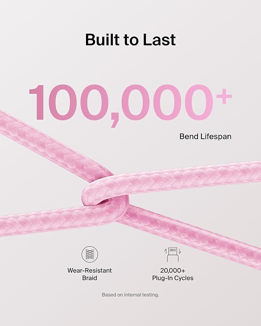 Belkin USB C to USB C 60W Braided Cable 9.9ft iPhone Charger Cord | iPhone 15/16/17, Samsung Galaxy S26, Pixel 10, Airpods, iPad, Nintendo Switch 2, MacBook, Steam Deck, Travel, Chromebook - Image 4