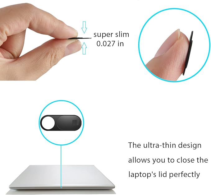 ZUCUCUC Webcam Cover Slide, 14 Pack Webcam Cover, Ultra-Thin Camera Cover for Laptop, Desktop, PC, MacBook, iPad, Tablet, iPhone, Cell Phone, Laptop Camera Cover Slide to Protect Your Privacy(Black) - Image 5