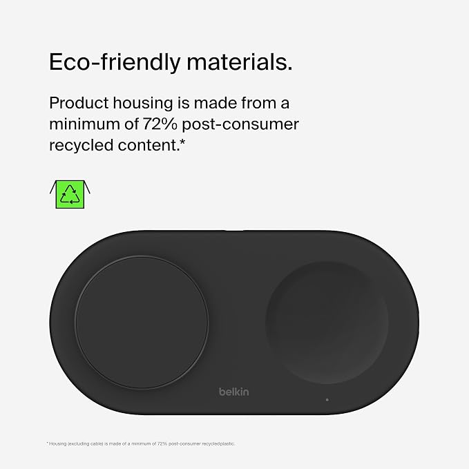 Belkin Qi2 15W 2 in 1 Wireless Charging Pad with USB-C Port | MagSafe compatible, iPhone 16/15 Series, Samsung Galaxy S25 Series, AirPods, extra USB-C port, Magnetic - Image 7