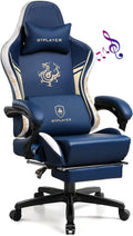 GTPLAYER Gaming Chair with Bluetooth Speakers and Footrest, Dragon Series Video Game Chair ，Heavy Duty, Ergonomic, Esports Computer Office Chair Blue (Royal Blue) by GTPLAYER