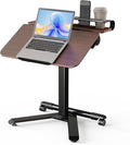 ROMOON Rolling Standing Desk with Wheels, Portable 24 inch Sit-Stand Laptop Cart with Tilt Top and Storage, Mobile Compact Workstation for Home Office and Small Spaces (Walnut) by ROMOON