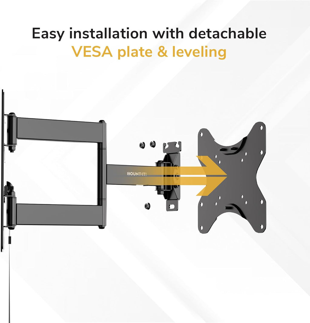 Mount-It! Lockable RV TV Mount for 23-43 Inch TVs, Full Motion Swivel Tilt Wall Mount for Camper, Travel Trailer, Motorhome, Truck & Boat, Quick Release Locking Arm, VESA 75x75-200x200mm, 77 lb - Image 5
