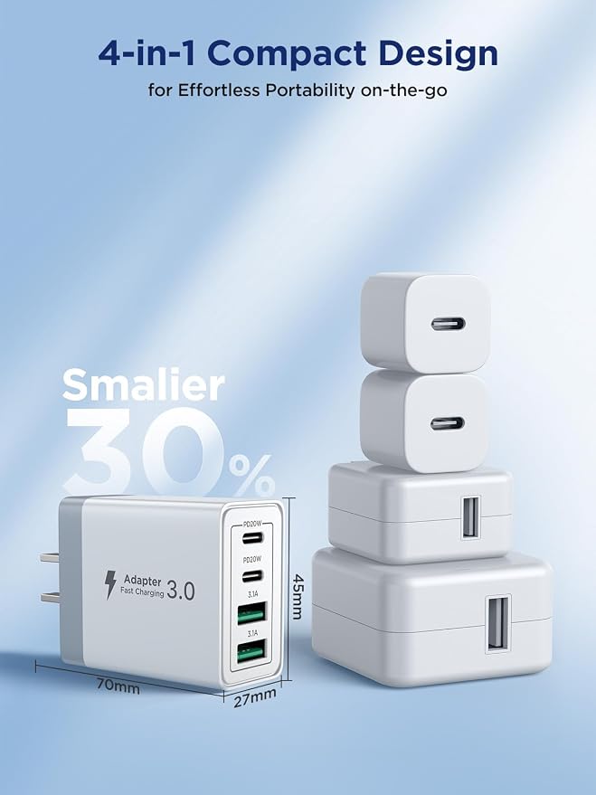 iPhone 16 15 Charger Fast Charging, 20W Dual Port USB C Charger Block with 6FT USB C Charging Cable Cord for iPhone 16 15 14 13 12 11 Pro Max XS, iPad, Samsung Phone, Tablet - Image 5