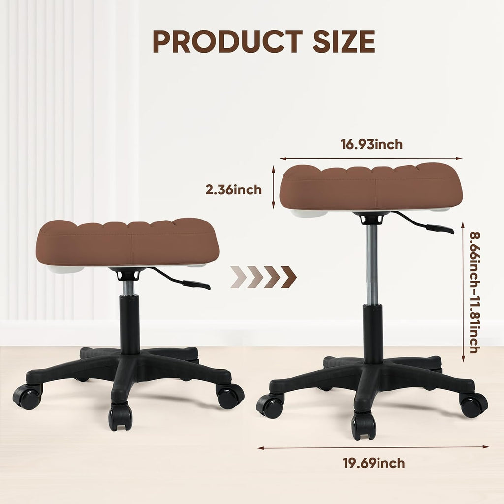 Ergonomic Adjustable Under Desk Footrest,Ottoman with Wheels - Image 2