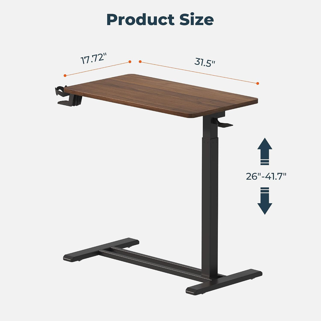 32''Large Medical Overbed Bedside Table with Wheels,Rolling Table - Image 3