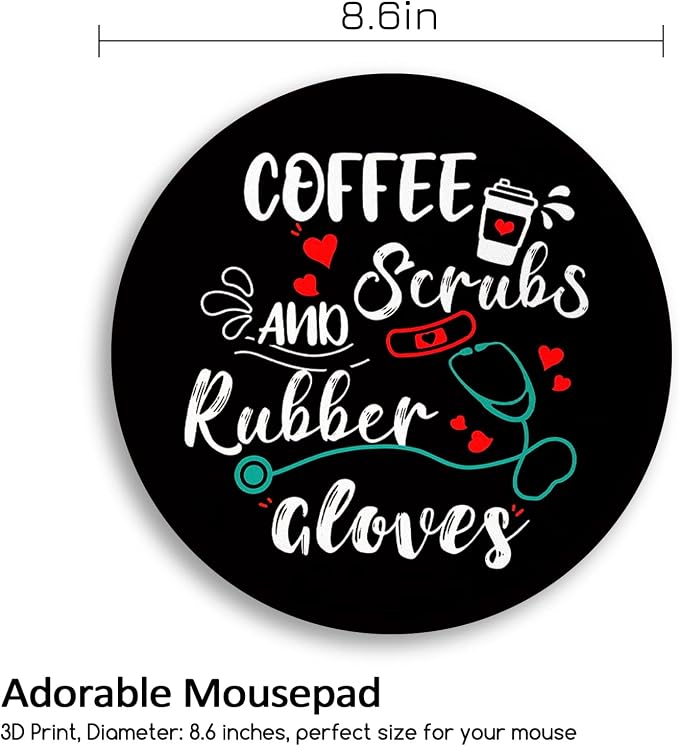 Funny Work Mouse Pad, Small Round Mousepad for Desk, Laptop | Mini Travel Wireless Mice Pad for Computer, Office Accessories, Coworker Gifts, 8.6 x 8.6 inch - Image 4
