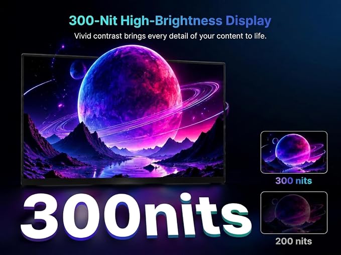ZSCMALLS 23.8-inch 2K QHD 90HZ 100% sRGB Portable Monitor USB-C HDMI Travel Monitor, Suitable for laptops MacBook PS5 Xbox, VESA installable, with Speakers, Built-in Stand - Image 4