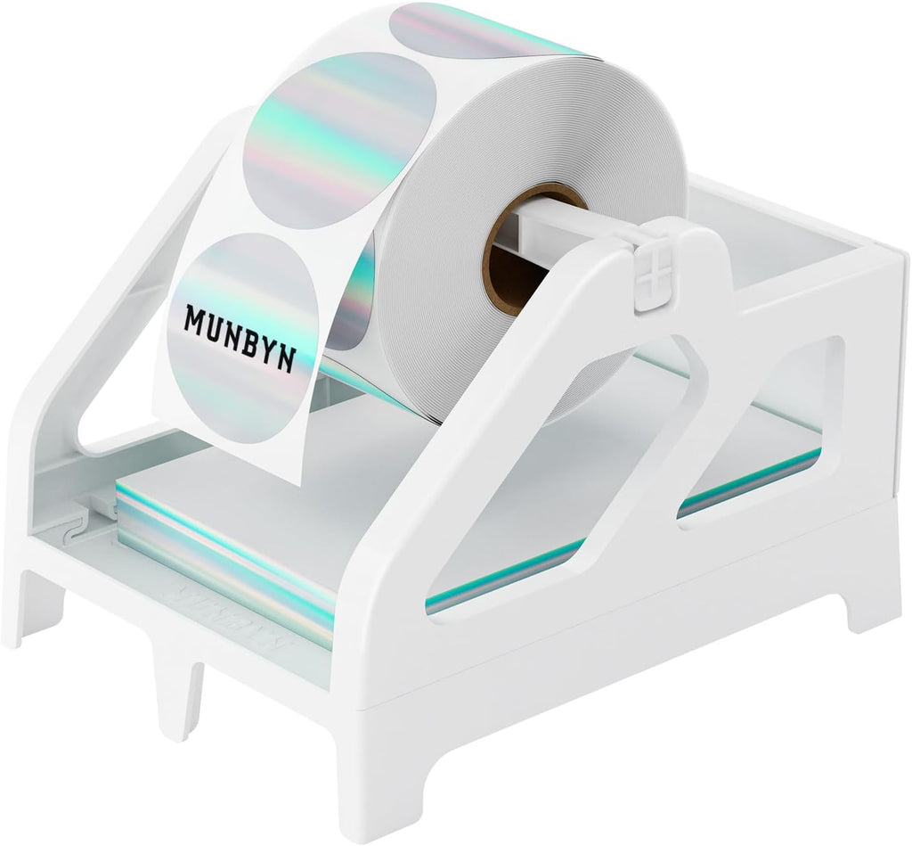MUNBYN Label Holder for Rolls and Fan-Fold Labels, White by MUNBYN